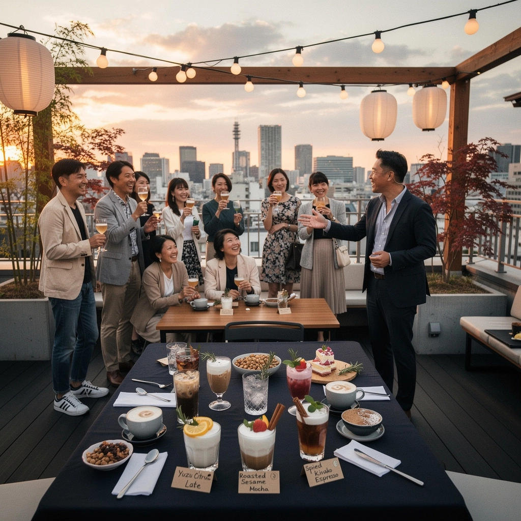 季節の特別ブレンドコーヒーのパッケージデザイン。